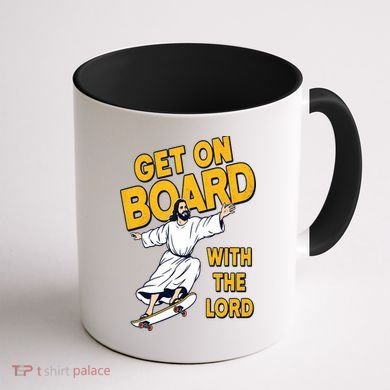 Get On Board With The Lord Skateboarding Coffee Mug back