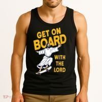 Get On Board With The Lord Skateboarding Tank Top thumb 3