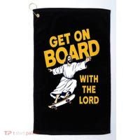 Get On Board With The Lord Skateboarding Golf Towel thumb 0