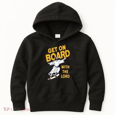 Get On Board With The Lord Skateboarding Kids Hoodie