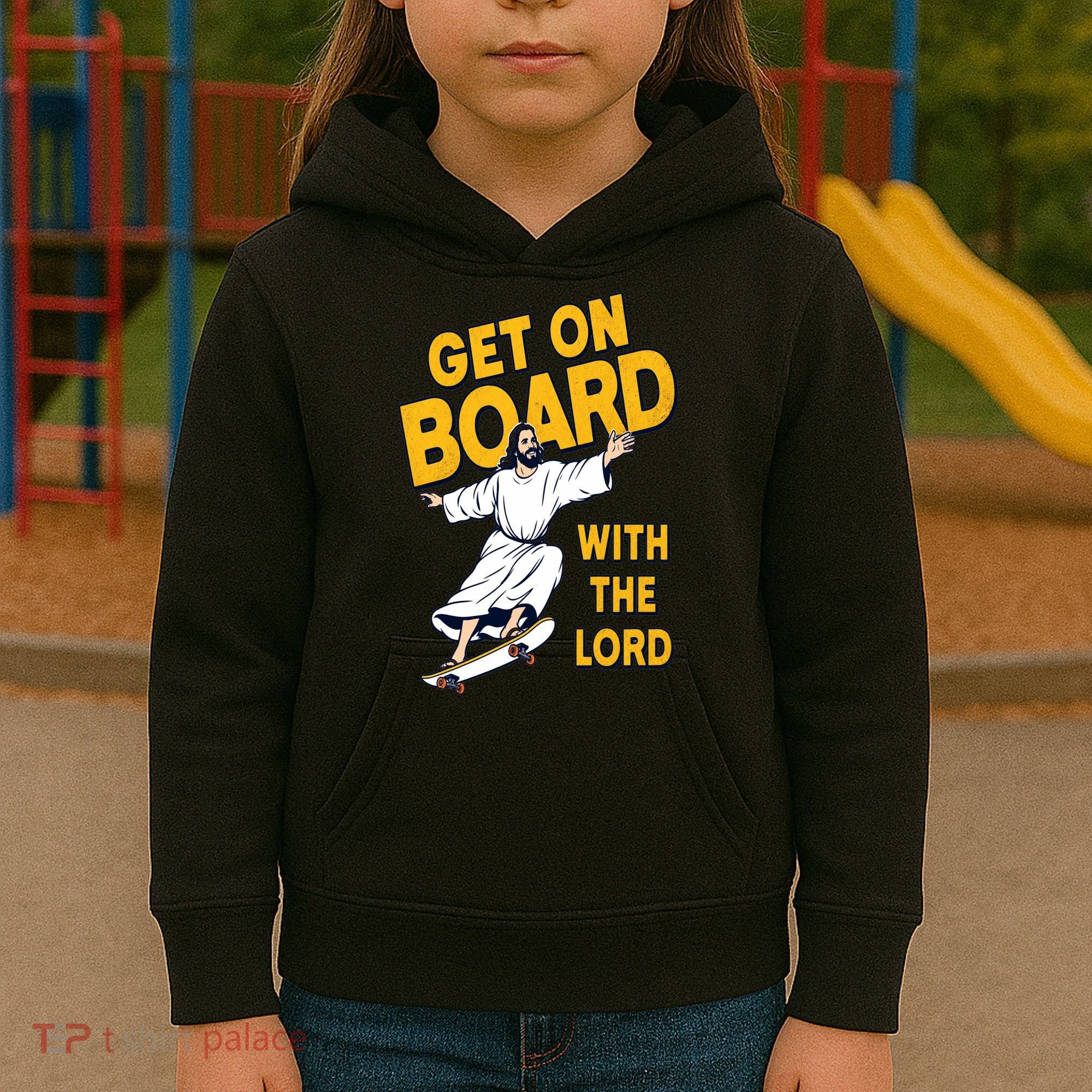Get On Board With The Lord Skateboarding Kids Hoodie