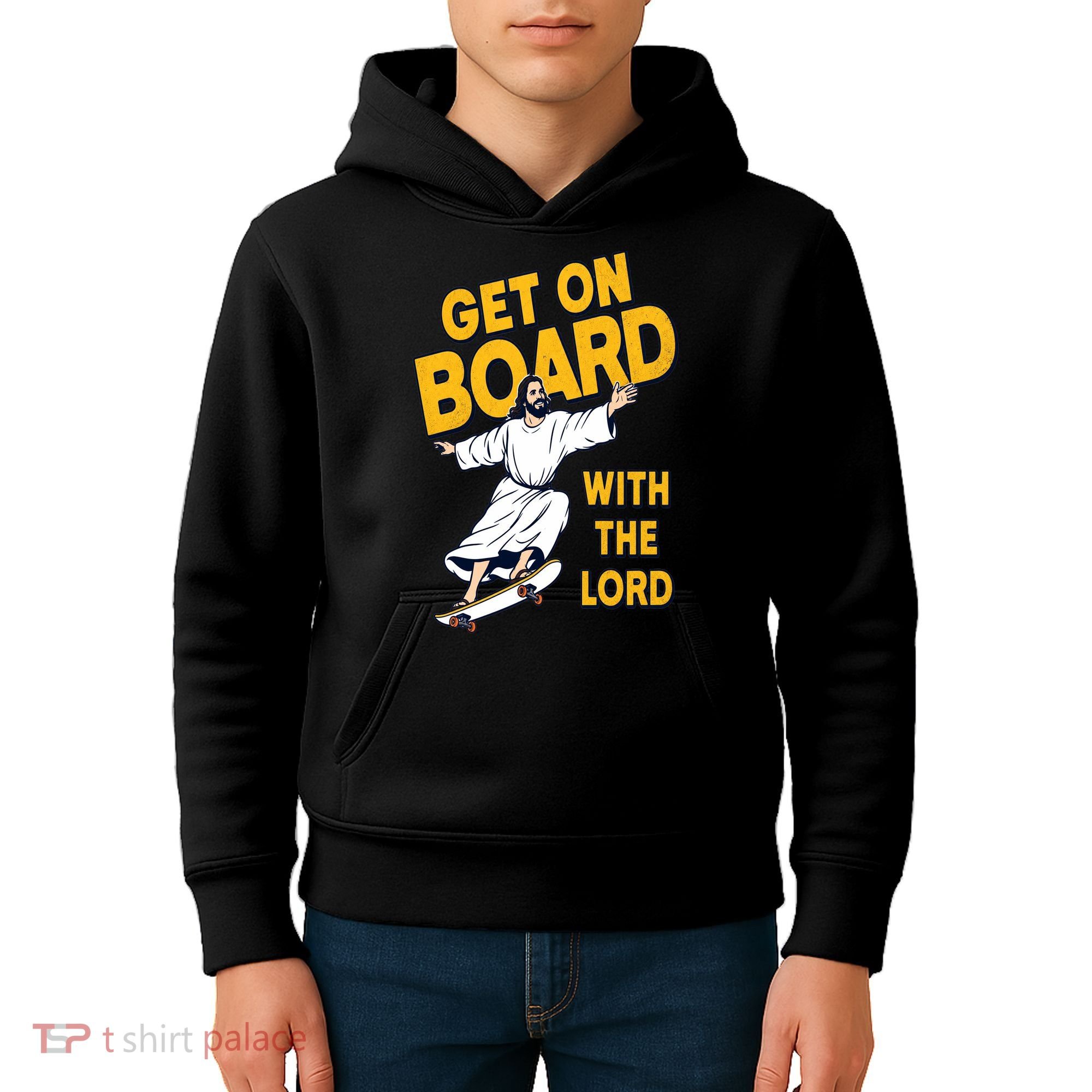 Get On Board With The Lord Skateboarding Kids Hoodie
