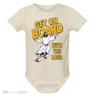 Get On Board With The Lord Skateboarding Baby Bodysuit thumb 0