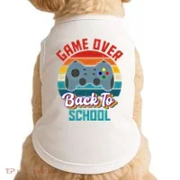 Game Over Back To School Funny Gamer Doggie Tank thumb 0