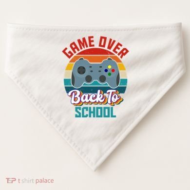 Game Over Back To School Funny Gamer USA-Made Doggie Bandana