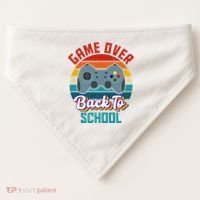 Game Over Back To School Funny Gamer USA-Made Doggie Bandana thumb 0