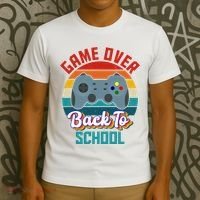 Game Over Back To School Funny Gamer T-Shirt thumb 3