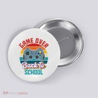 Game Over Back To School Funny Gamer Button thumb 0