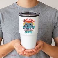 Game Over Back To School Funny Gamer Tumbler thumb 2