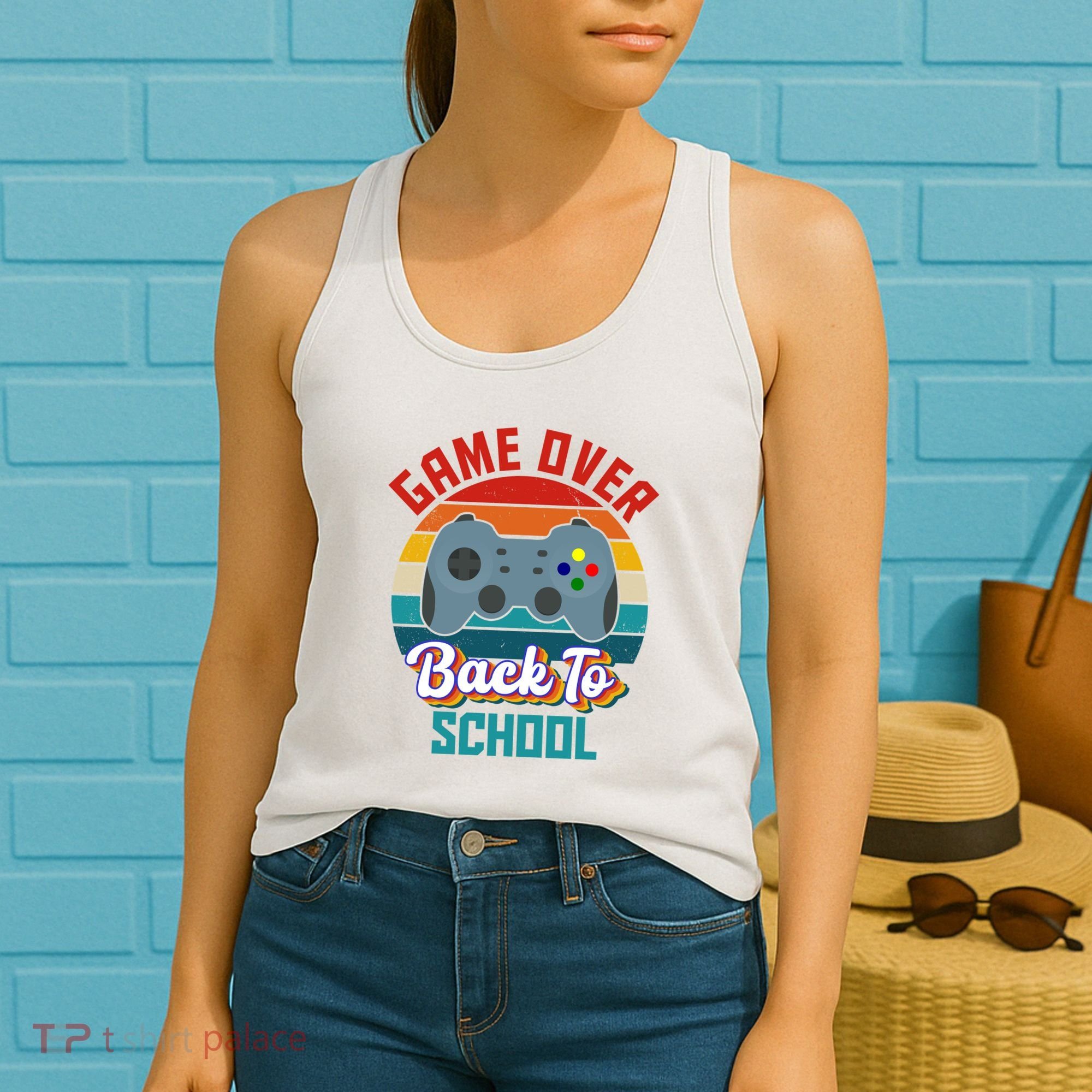 Game Over Back To School Funny Gamer Women's Tank Top
