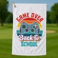 Game Over Back To School Funny Gamer Golf Towel thumb 1