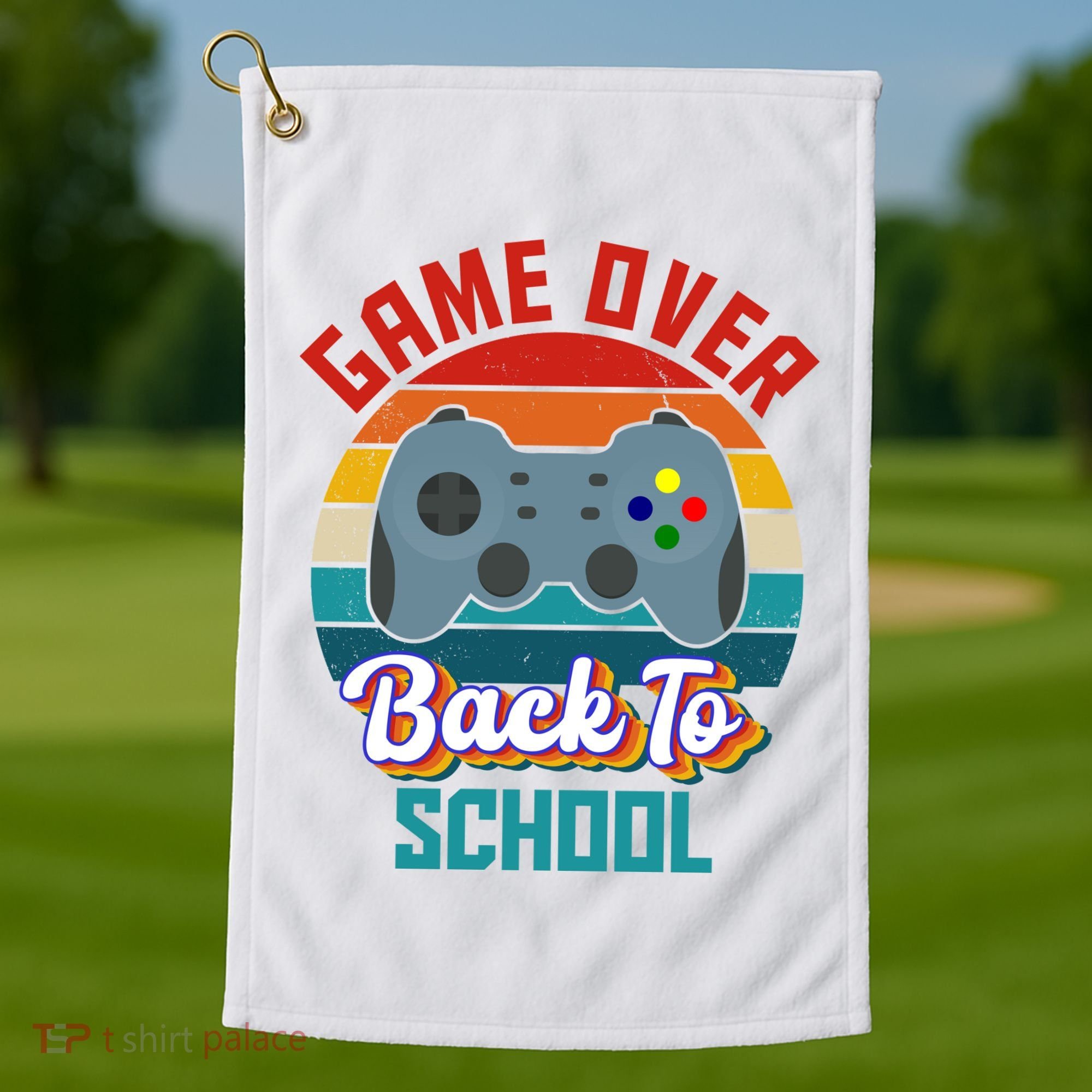 Game Over Back To School Funny Gamer Golf Towel