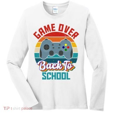 Game Over Back To School Funny Gamer Women's Long Sleeve Shirt