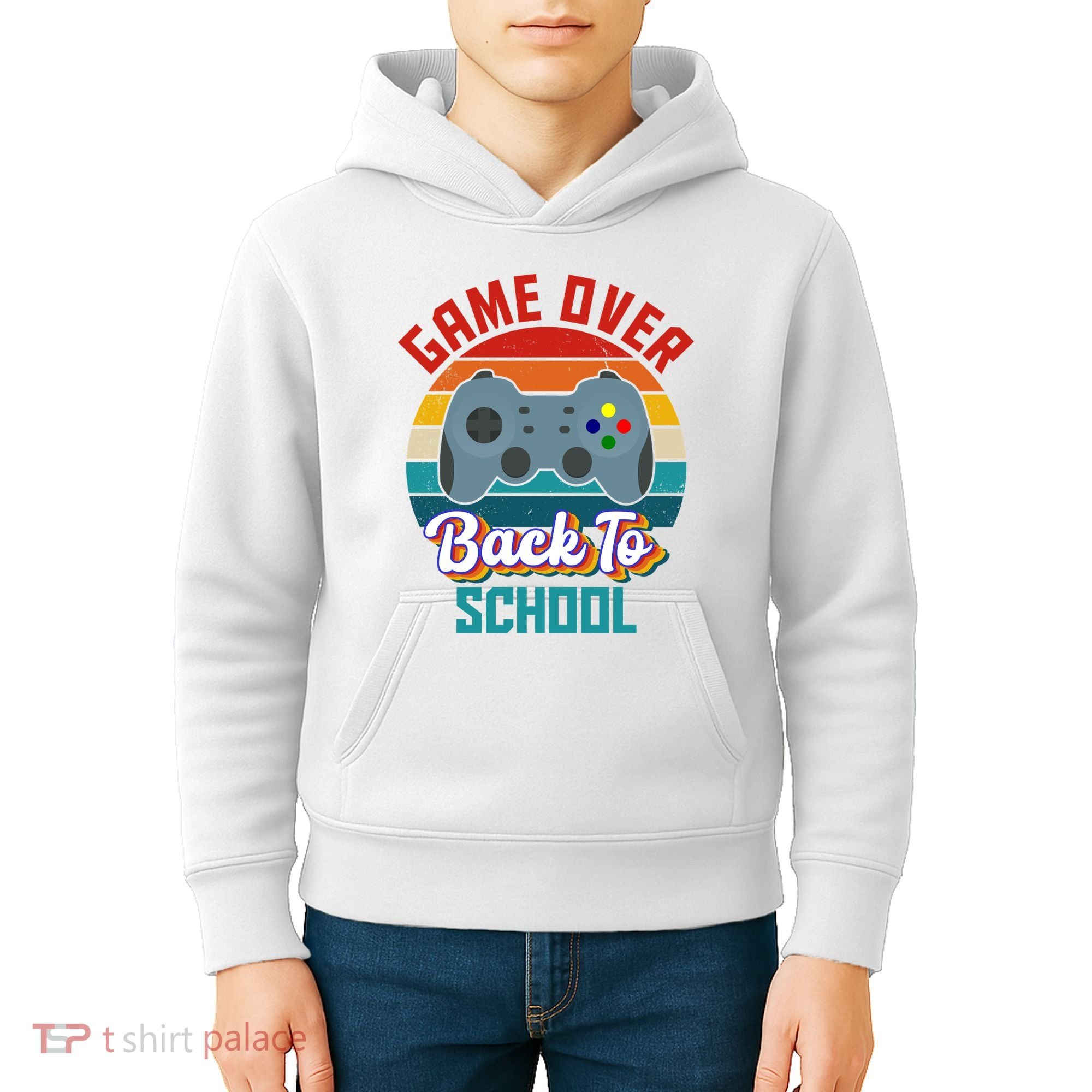 Game Over Back To School Funny Gamer Kids Hoodie