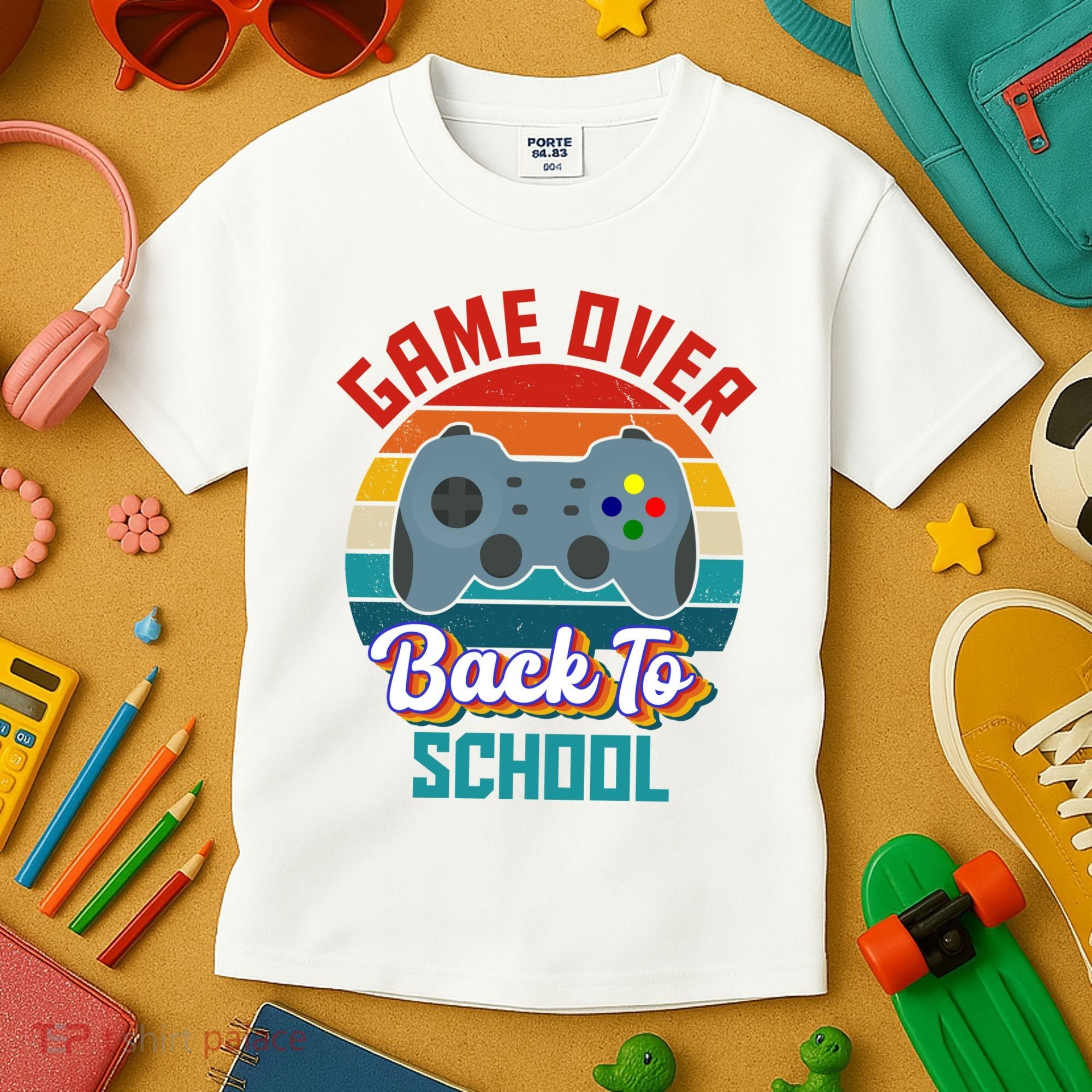 Game Over Back To School Funny Gamer Kids T-Shirt