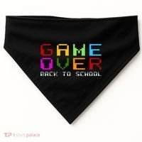 Game Over Back To School USA-Made Doggie Bandana thumb 0