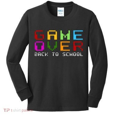 Game Over Back To School Kids Long Sleeve Shirt