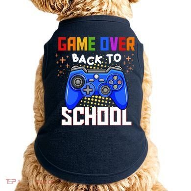 Game Over Back To School Funny Doggie Tank