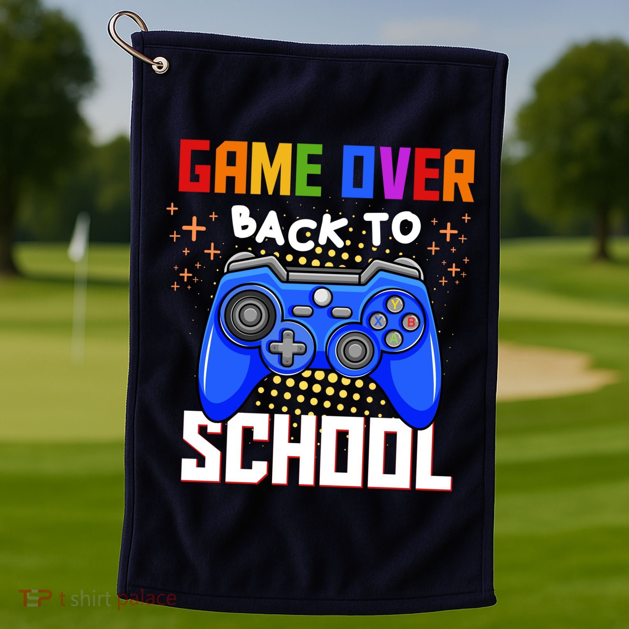 Game Over Back To School Funny Golf Towel