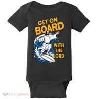 Get On Board With The Lord Surfing Baby Bodysuit thumb 0