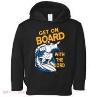 Get On Board With The Lord Surfing Toddler Hoodie thumb 0
