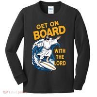 Get On Board With The Lord Surfing Kids Long Sleeve Shirt thumb 0
