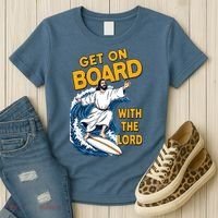Get On Board With The Lord Surfing Women's T-Shirt thumb 3