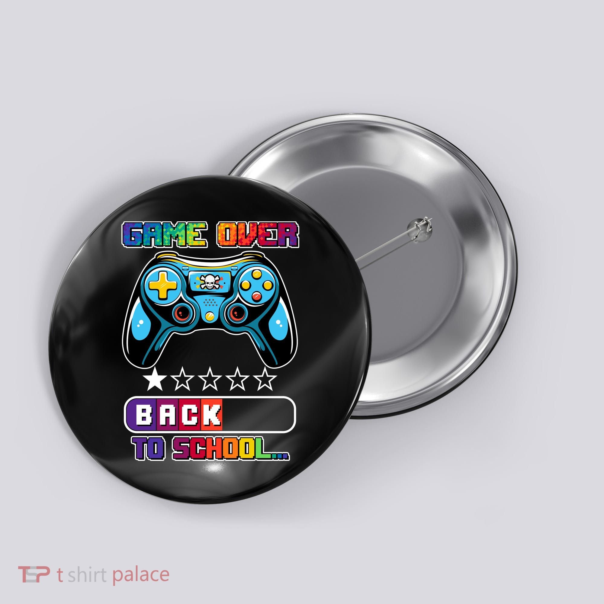 Game Over Back To School Gamer Button
