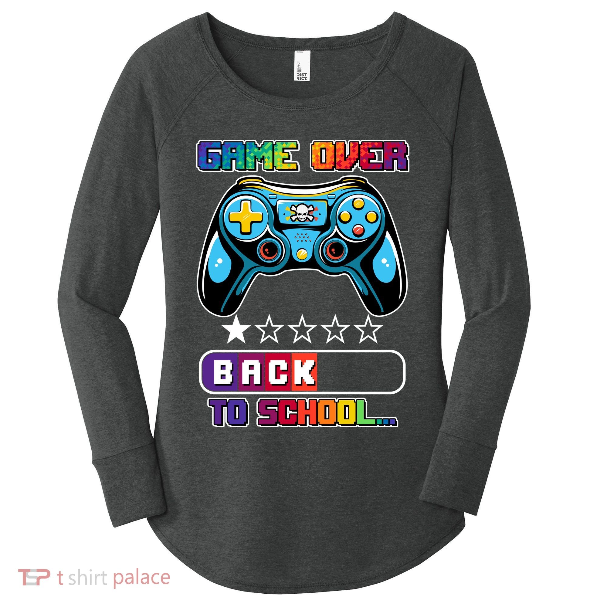 Game Over Back To School Gamer Women's Perfect Tri Tunic Long Sleeve Shirt