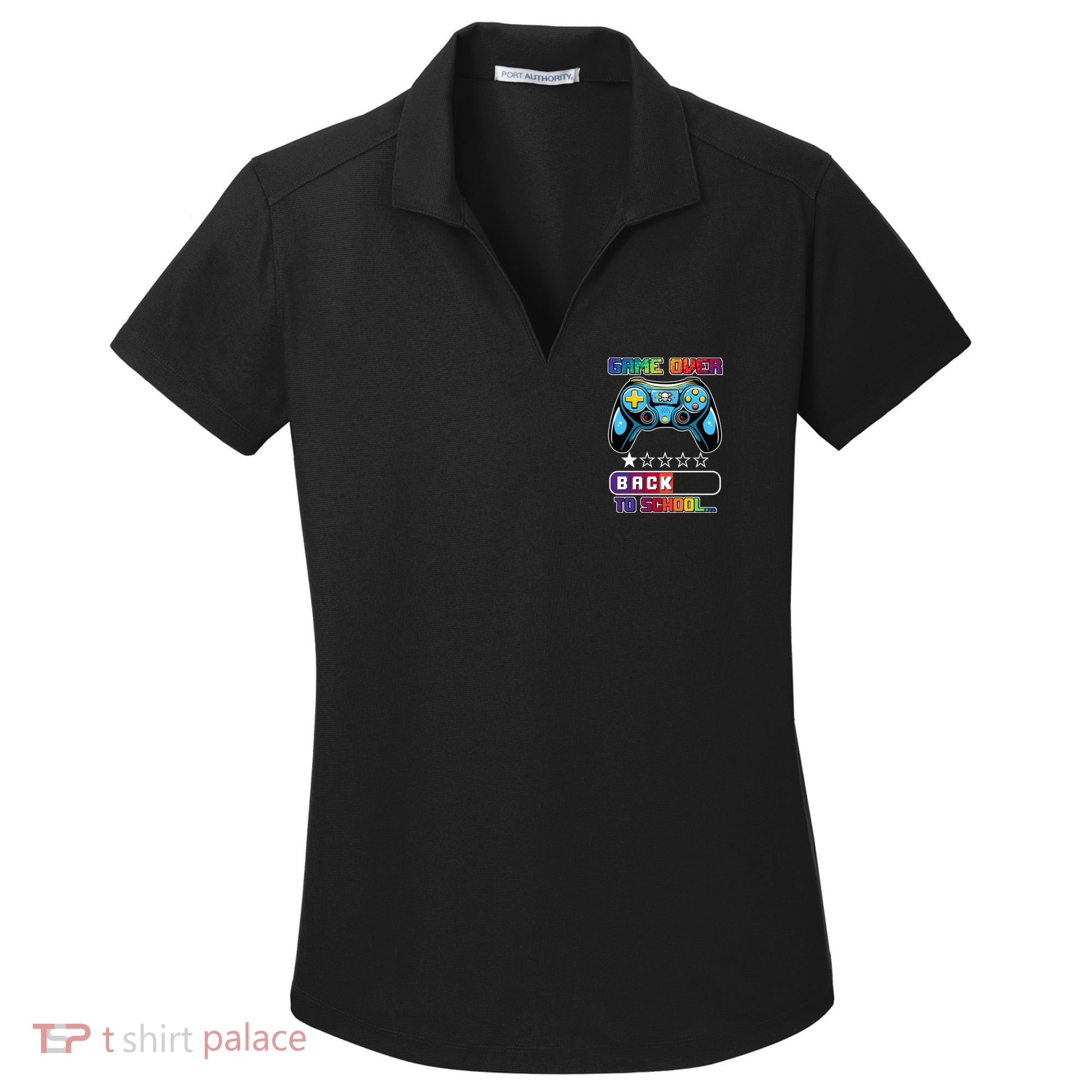 Game Over Back To School Gamer Women's Dry Zone Grid Polo