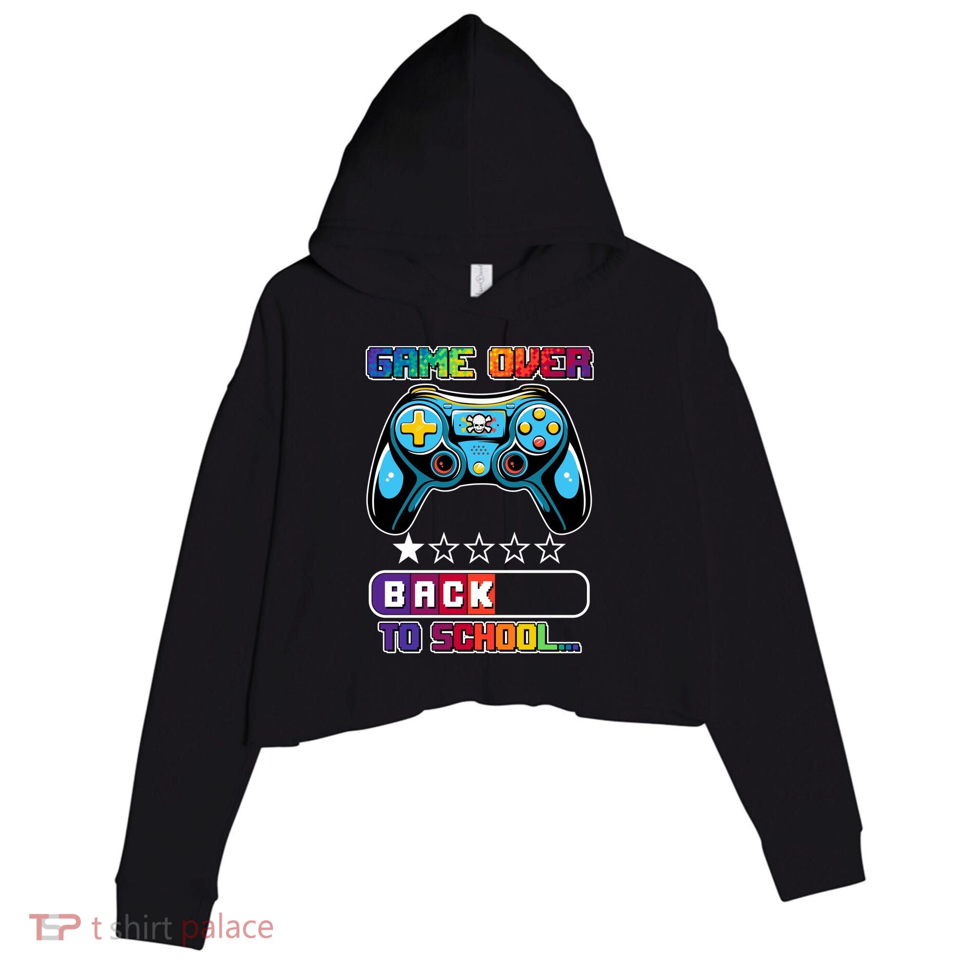 Game Over Back To School Gamer Crop Fleece Hoodie