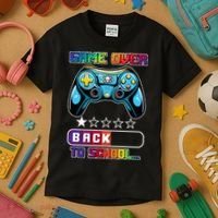 Game Over Back To School Gamer Kids T-Shirt thumb 3