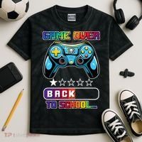 Game Over Back To School Gamer Kids Tie-Dye T-Shirt thumb 2