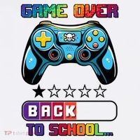 Game Over Back To School Gamer Comfort Colors Garment-Dyed Hooded Sweatshirt thumb 2