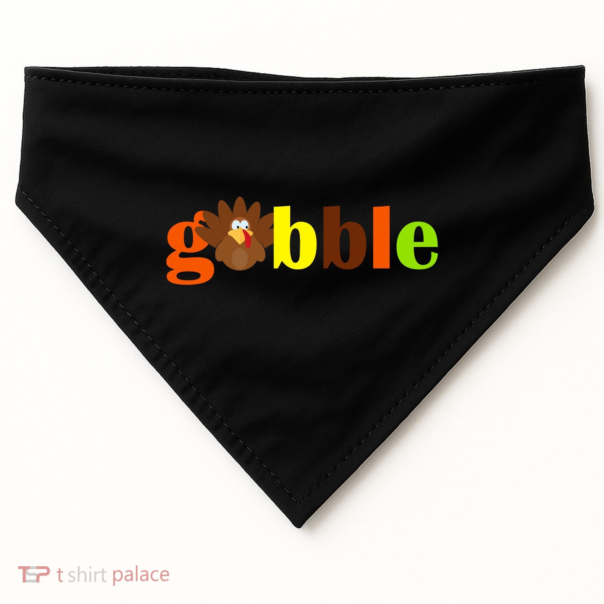 Gobble Cute Turkey Thanksgiving USA-Made Doggie Bandana