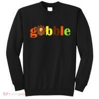 Gobble Cute Turkey Thanksgiving Sweatshirt thumb 0