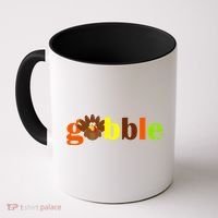 Gobble Cute Turkey Thanksgiving Coffee Mug thumb 0