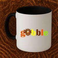 Gobble Cute Turkey Thanksgiving Coffee Mug thumb 2