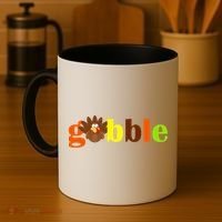 Gobble Cute Turkey Thanksgiving Coffee Mug thumb 4