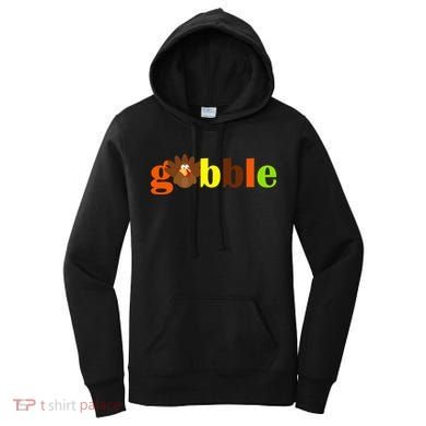 Gobble Cute Turkey Thanksgiving Women's Hoodie
