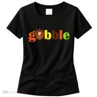Gobble Cute Turkey Thanksgiving Women's T-Shirt thumb 0