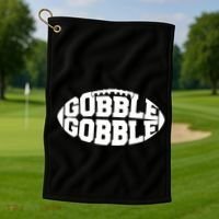 Gobble Gobble Football Golf Towel thumb 1