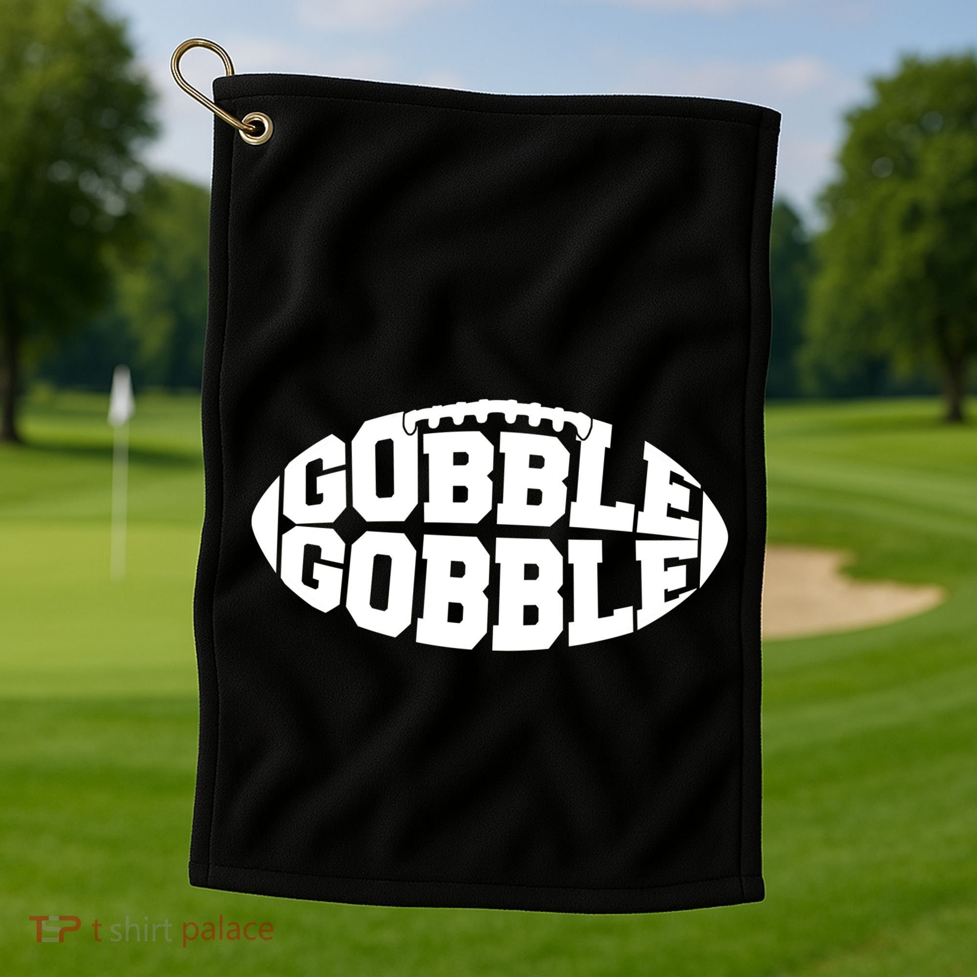 Gobble Gobble Football Golf Towel