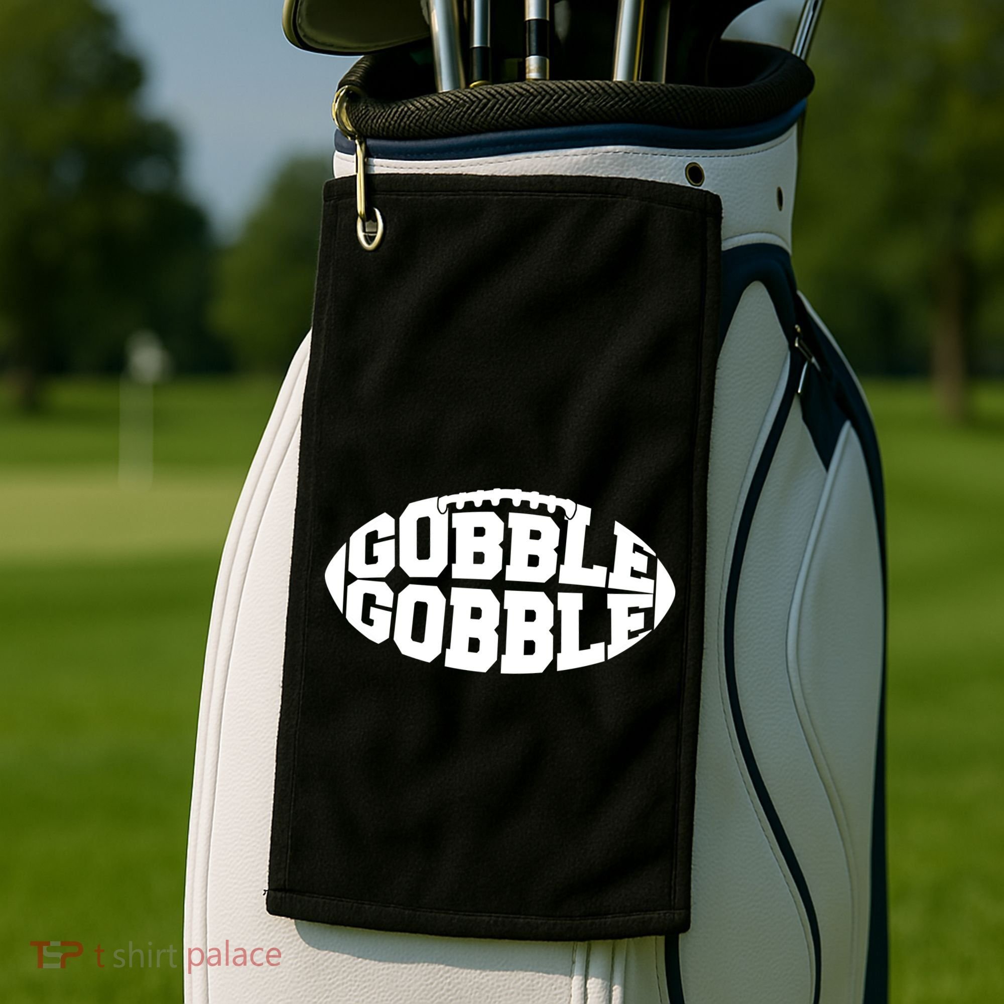 Gobble Gobble Football Golf Towel