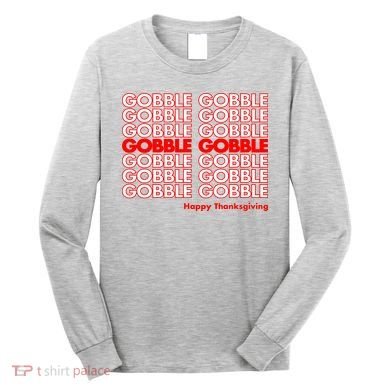 Gobble Gobble Retro Happy Thanksgiving Long Sleeve Shirt