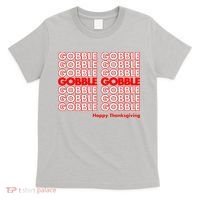 Gobble Gobble Retro Happy Thanksgiving T-Shirt thumb 0