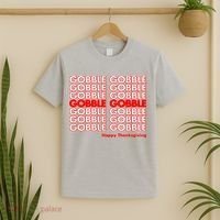 Gobble Gobble Retro Happy Thanksgiving T-Shirt thumb 2