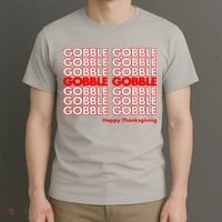 Gobble Gobble Retro Happy Thanksgiving T-Shirt thumb 3