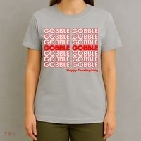 Gobble Gobble Retro Happy Thanksgiving T-Shirt thumb 4