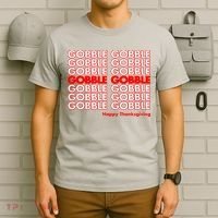 Gobble Gobble Retro Happy Thanksgiving T-Shirt thumb 6